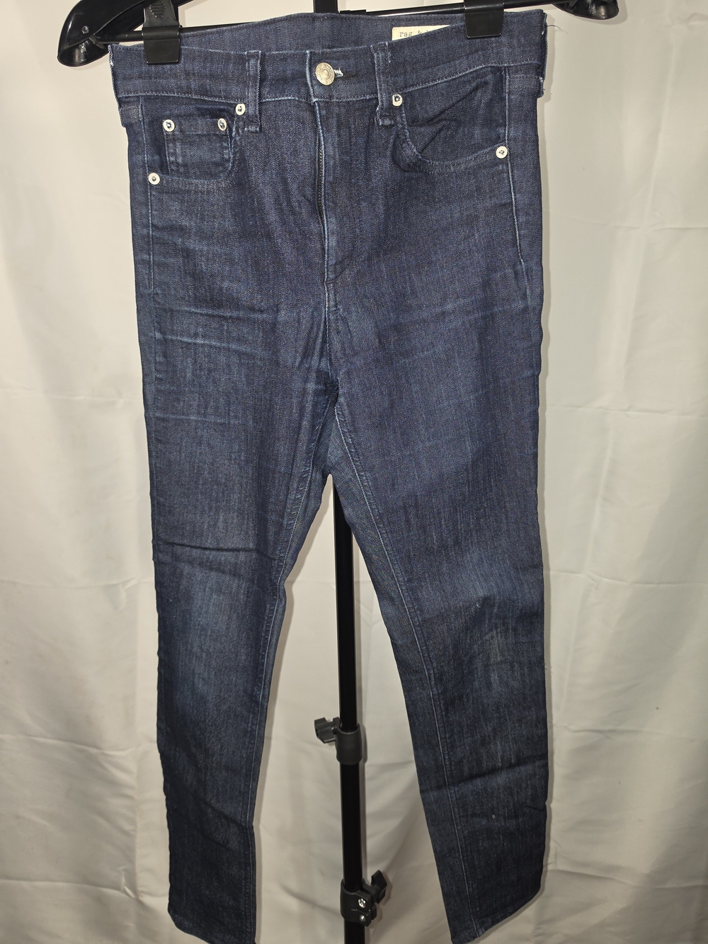 rag & bone Dark Indigo Skinny High Waisted Elevated Basic Jeans Made In USA